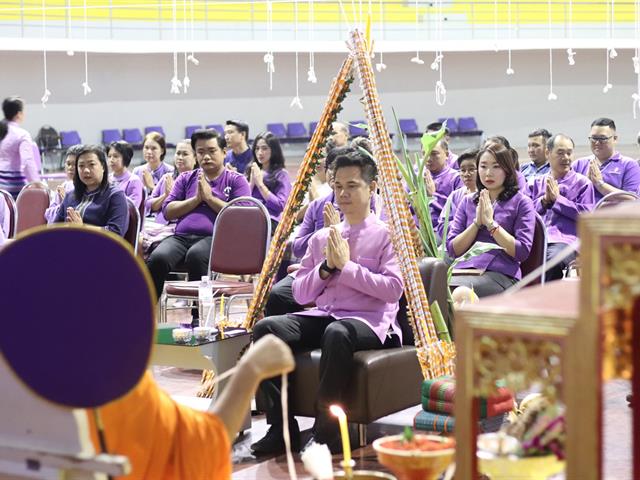 กองกิจการนิสิตและกองพัฒนาคุณภาพนิสิตฯ,ร่วมจัดพิธีทำบุญกอง