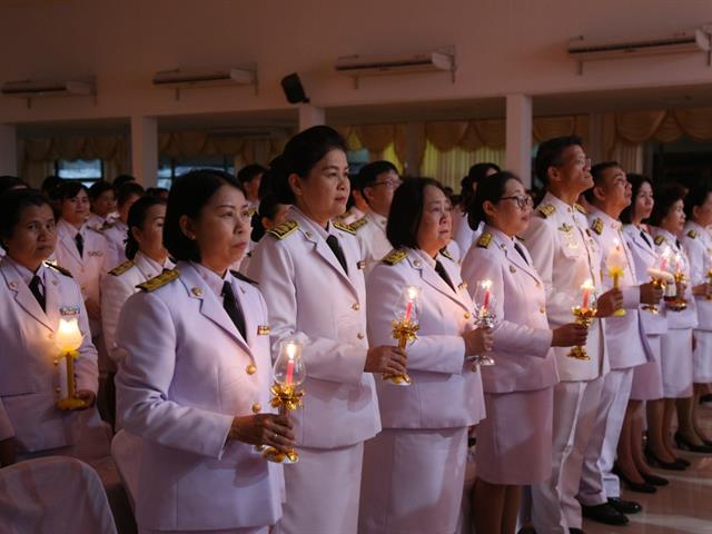 มหาวิทยาลัยพะเยา,ร่วมพิธี,จุดเทียนเพื่อน้อมรำลึก,ในหลวงรัชกาลที่,5,