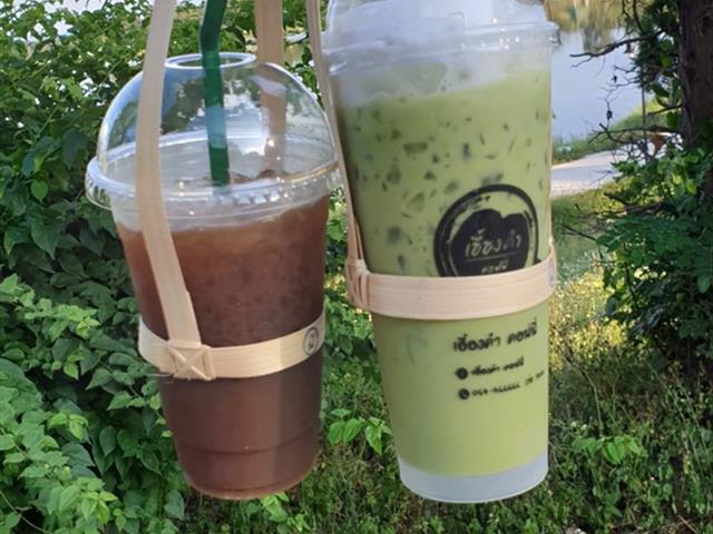 ร้านกาแฟ,ม.พะเยา,ผุดไอเดีย,ใช้หูหิ้วไม้ไผ่,ลดการใช้พลาสติกในมหาวิทยาลัย