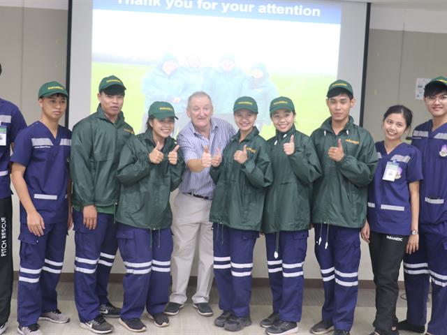 การอบรมการแลกเปลี่ยนเรียนรู้และประสบการณ์การทำงานด้านการแพทย์ฉุกเฉินเรื่อง (EMS Systems and sport medicine)