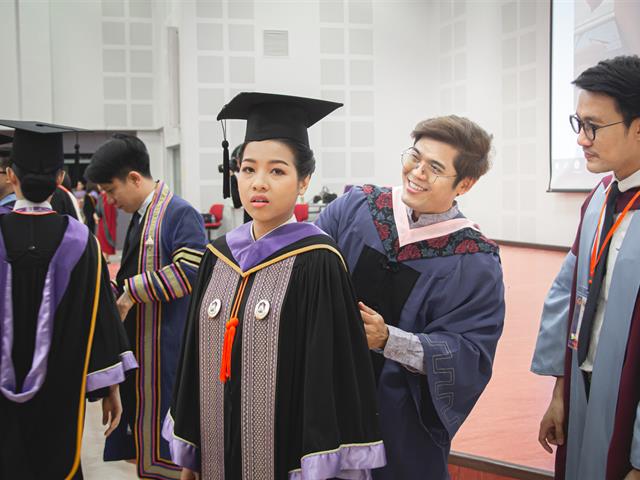 คณะกรรมการดำเนินงานพิธีพระราชทานปริญญาบัตร คณะศิลปศาสตร์ ดำเนินการฝึกซ้อมบัณฑิต เพื่อเตรียมความพร้อมเข้ารับพระราชทานปริญญาบัตร ประจำปีการศึกษา ๒๕๖๑