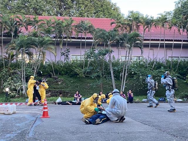 สาขาวิชาอาชีวอนามัยและความปลอดภัย จัดกิจกรรมฝึกอบรมการตอบโต้สารเคมีรั่วไหล