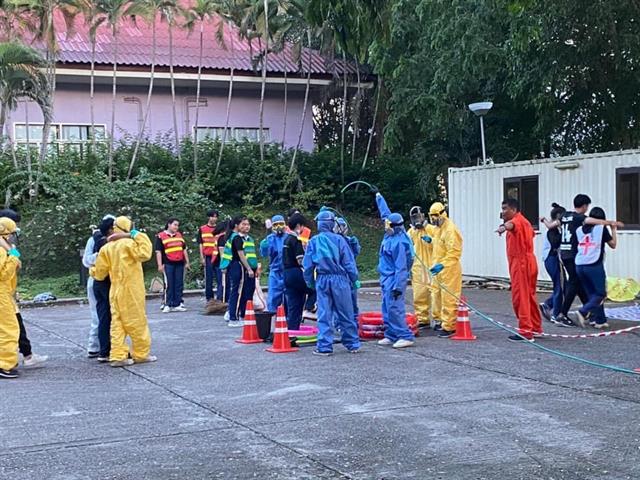 สาขาวิชาอาชีวอนามัยและความปลอดภัย จัดกิจกรรมฝึกอบรมการตอบโต้สารเคมีรั่วไหล