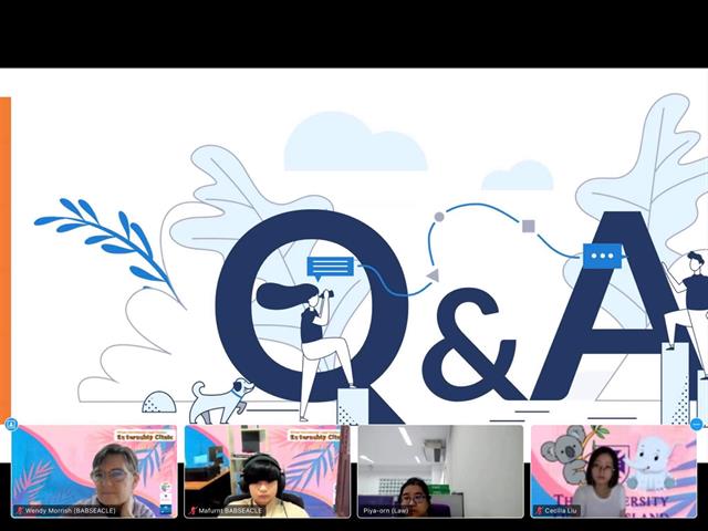นิสิตและอาจารย์คลินิกกฎหมาย ประชุมผ่านระบบ Zoom ร่วมกับนิสิตฝึกงานและอาจารย์คณะนิติศาสตร์ มหาวิทยาลัยควีนส์แลนด์ ออสเตรเลีย 