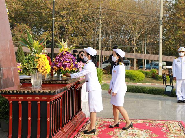 พิธีวางพานพุ่มวันยุทธหัตถี สมเด็จพระนเรศวรมหาราช  คณะพยาบาลศาสตร์ มหาวิทยาลัยพะเยา 