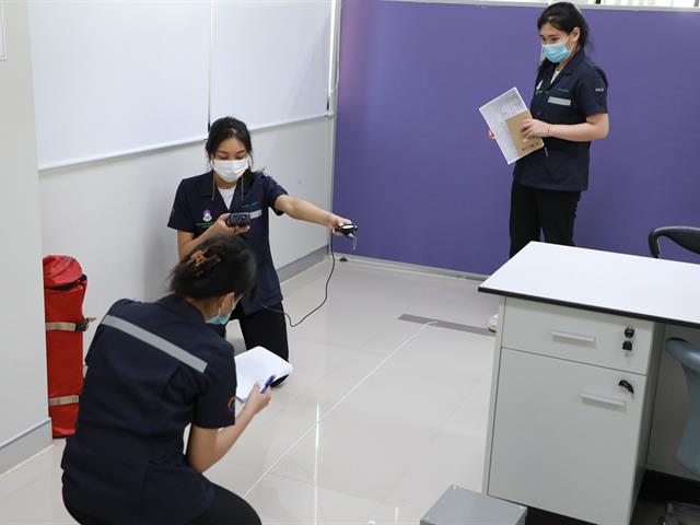 คณะทันตแพทยศาสตร์ มหาวิททยาลัยพะเยา รับการตรวจวัดสภาพแวดล้อมในการทำงานในพื้นโรงพยาบาลทันตกรรม และสำนักงานคณะทันตแพทยศาสตร์