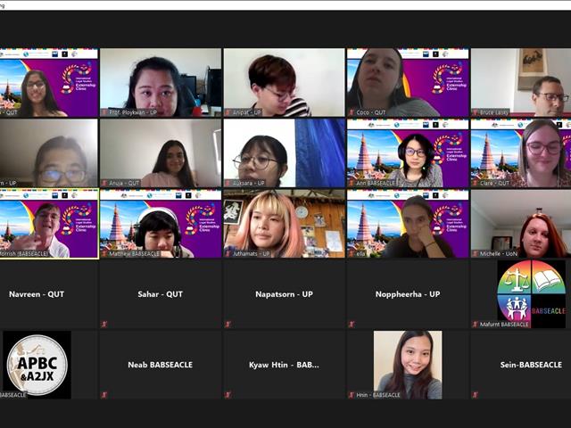 อาจารย์และนิสิตคณะนิติศาสตร์เข้าร่วมกิจกรรมแลกเปลี่ยนวัฒนธรรมผ่านระบบ Zoom Call กับนักศึกษาจาก QUT และ University of Newcastle (UoN) ประเทศออสเตรเลีย