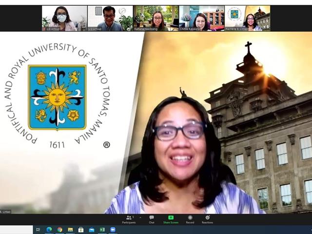 คณะศิลปศาสตร์ ประชุมออนไลน์เพื่อหารือความร่วมมือกับ University of Santo Tomas, Phillipines