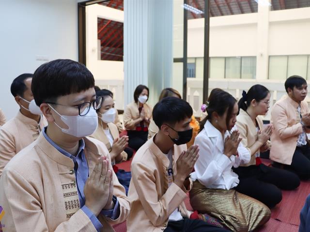 กองแผนงานจัดพิธีทำบุญเพื่อความเป็นสิริมงคลและสร้างขวัญกำลังใจแก่บุคลากร