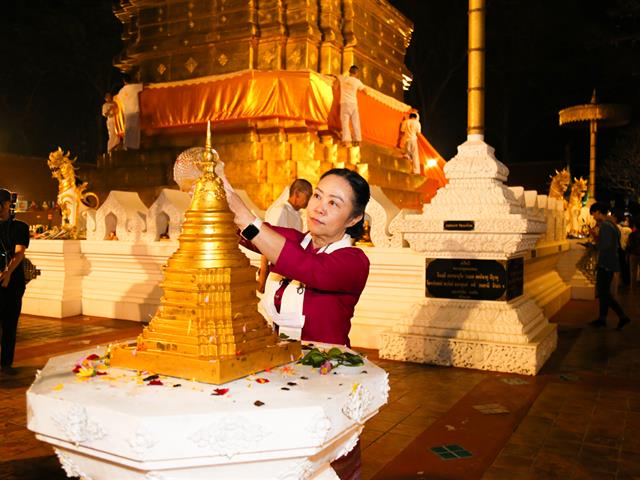 มหาวิทยาลัยพะเยา สืบสานประเพณีแห่ผ้าห่มพระธาตุจอมทอง ประจำปี 2566