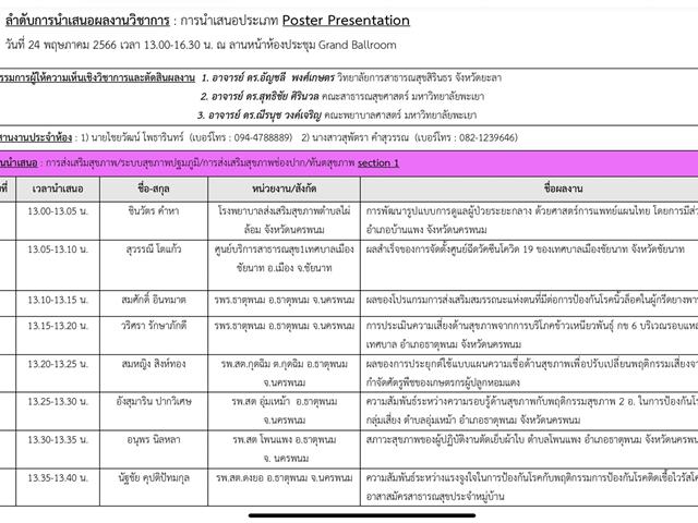 คณะสาธารณสุขศาสตร์ มหาวิทยาลัยพะเยา ร่วมเป็นเจ้าภาพกับเครือข่ายหมออนามัยวิชาการ ในงานประชุมวิชาการเครือข่ายหมออนามัยแห่งชาติ ครั้งที่ 3 "กระอำนาจด้านสุขภาพ โอกาสและความท้าทายเพื่อการขับเคลื่อนการจัดการอุบัติเหตุทางถนนและระบบสุขภาพปฐมภูมิ" ระหว่างวันที่ 24-26 พฤษภาคม 2566 ณ โรงแรมเดอะ พาโก้ ดีไซด์ จังหวัดภูเก็ต 