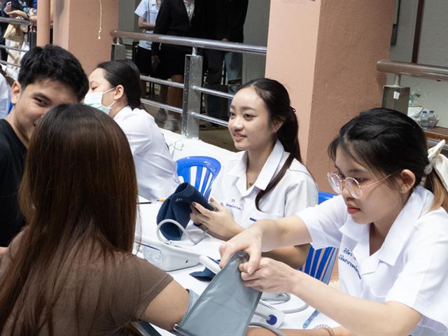 สาขาวิชาเทคนิคการแพทย์ คณะสหเวชศาสตร์ ร่วมกับงานธนาคารเลือด โรงพยาบาลพะเยา จัดกิจกรรม “การรับบริจาคโลหิต”