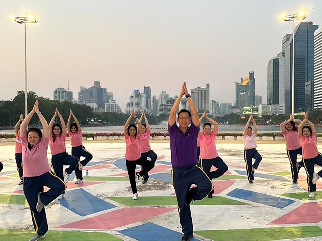 วิทยาลัยการจัดการ เข้าร่วมเสริมสร้างสุขภาวะภายในองค์กร Project : Good Health Well-Being : BMI Challenge ณ สวนป่าเบญจกิติ กรุงเทพมหานคร