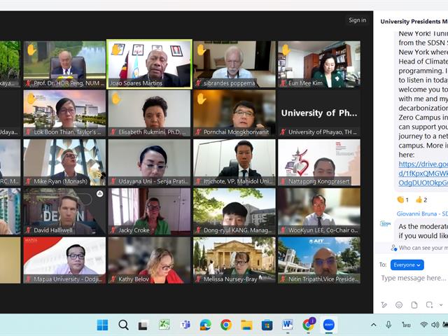 ประชุมอธิการบดีทั่วโลก ภายใต้เครือข่าย Sustainable Development Solution Network : A Global Network for the United Nations