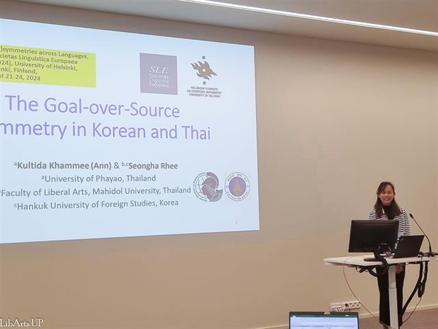 การนำเสนอผลงาน The Goal-over-Source Asymmetry in Korean and Thai ณ 57th Annual Meeting of the Societas Linguistica Europaea (SLE 2024)