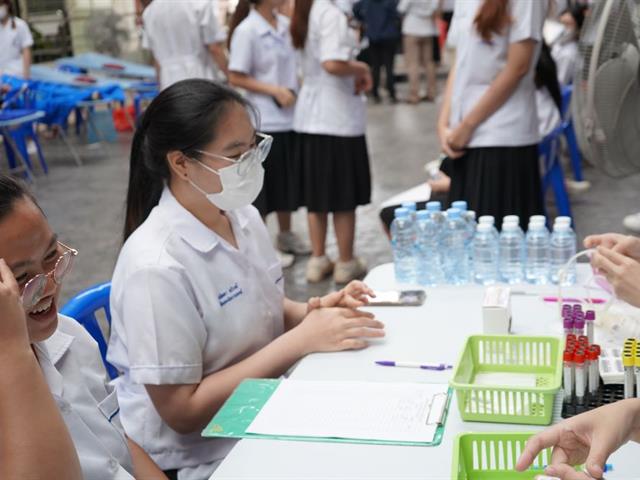 การรับบริจาคโลหิตร่วมกับกิจกรรมกยศ.รวมใจปันโลหิต ต่อชีวิตเพื่อนมนุษย์ ปีที่ 12