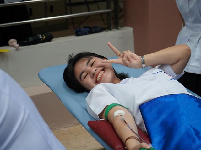 การรับบริจาคโลหิตร่วมกับกิจกรรมกยศ.รวมใจปันโลหิต ต่อชีวิตเพื่อนมนุษย์ ปีที่ 12