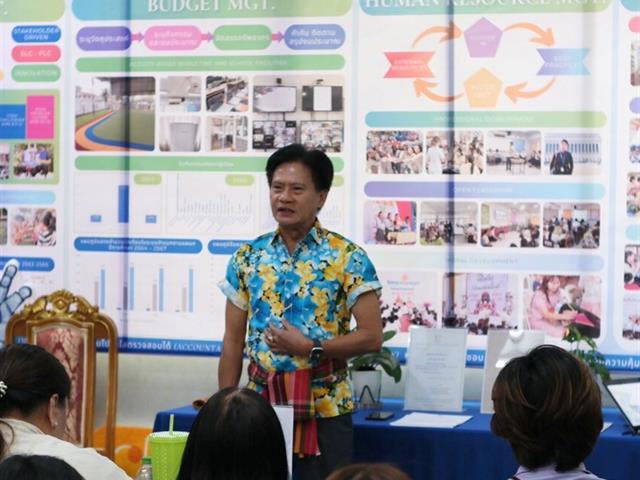 วิทยาลัยการจัดการ หลักสูตรการศึกษามหาบัณฑิต กิจกรรมการฝึกปฏิบัติการภาคสนามเข้ากับกระบวนการเรียนรู้ในรายวิชา ณ ชุมชนบางกระดี่ และโรงเรียนนพรัตน์พัฒนศาสตร์ บางกระดี่ กรุงเทพมหานคร