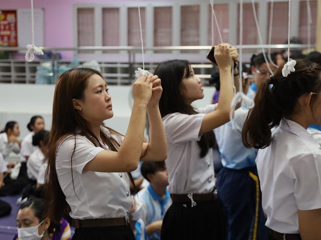 กิจกรรมทำบุญตักบาตรข้าวสารอาหารแห้ง และพิธีทำบุญสืบชะตา เนื่องในวันคล้ายวันสถาปนาคณะพยาบาลศาสตร์ ครบรอบ ๒๒ ปี