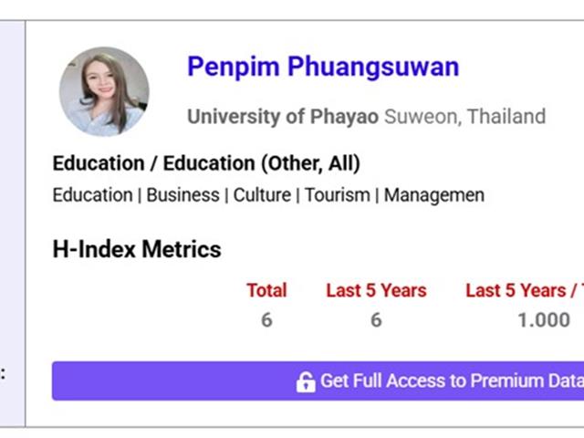 นักวิจัยวิทยาลัยการจัดการ มหาวิทยาลัยพะเยา ได้รับการจัดอันดับ นักวิจัยที่มีศักยภาพ ระดับมหาวิทยาลัย ระดับประเทศ และระดับโลก จากฐานข้อมูล AD Scientific Index 2026