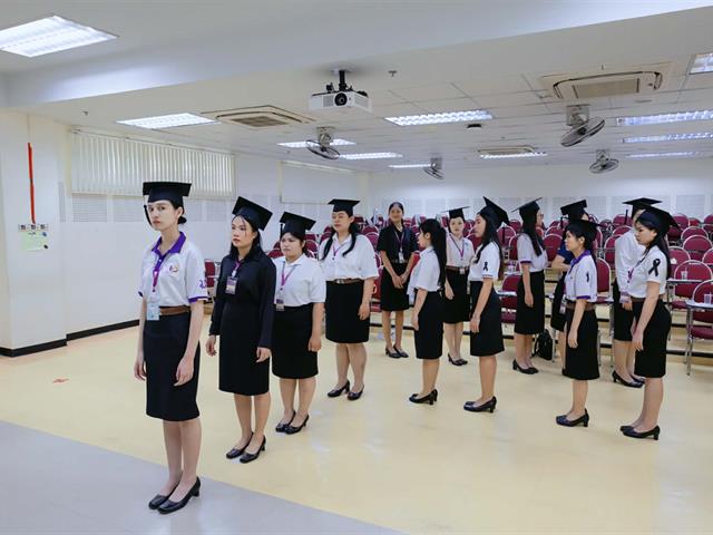 คณะกรรมการดำเนินงานพิธีพระราชทานปริญญาบัตร คณะศิลปศาสตร์ ดำเนินการฝึกซ้อมบัณฑิต เพื่อเตรียมความพร้อมการเข้ารับพระราชทานปริญญาบัตร ประจำปีการศึกษา ๒๕๖๗