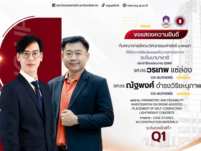 ขอแสดงความยินดีกับคณาจารย์ ที่ได้รับการตีพิมพ์ ในบทความวิชาการระดับนานาชาติ ประจำปีงบประมาณ 2569 งวดที่ 1