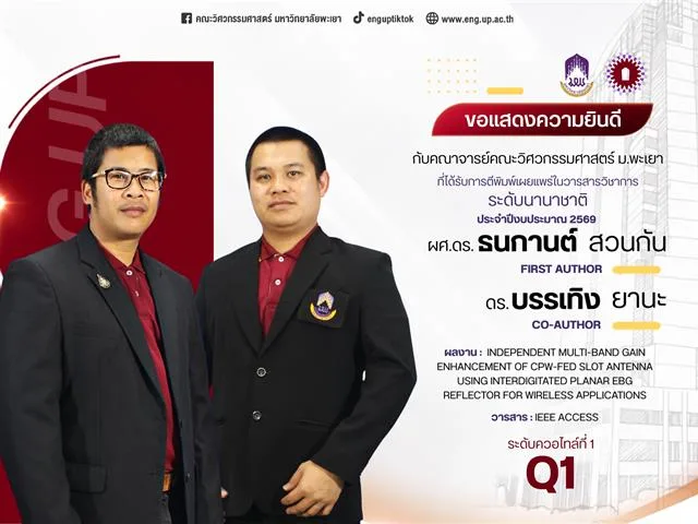 ขอแสดงความยินดีกับคณาจารย์ ที่ได้รับการตีพิมพ์ ในบทความวิชาการระดับนานาชาติ ประจำปีงบประมาณ 2569 รอบที่ 2