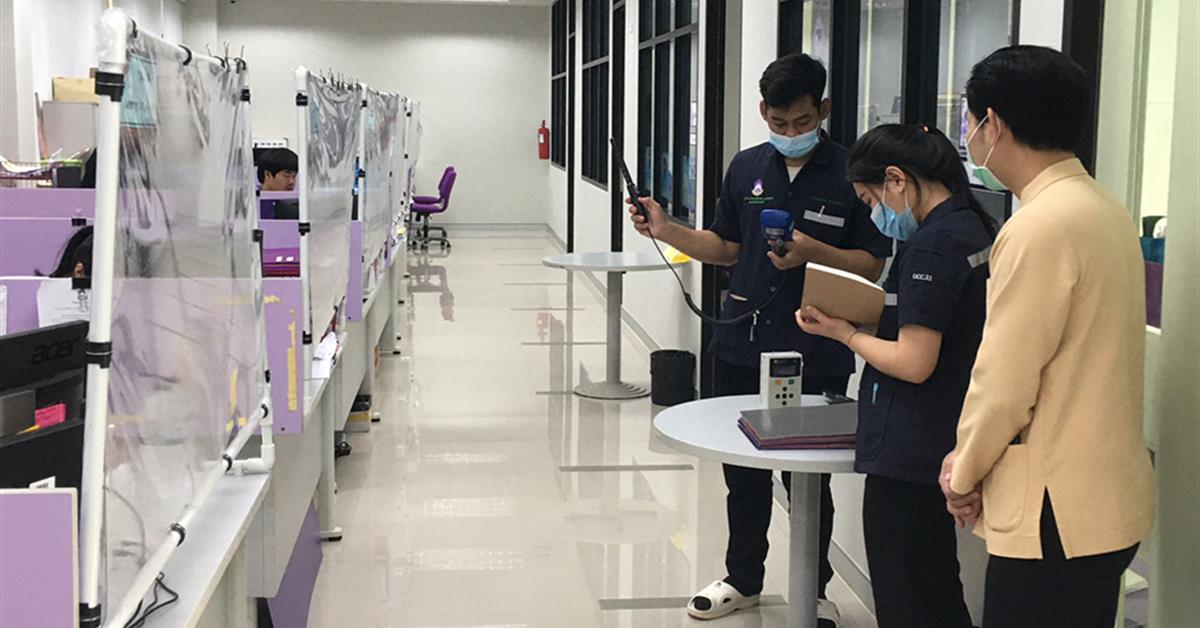 คณะทันตแพทยศาสตร์ มหาวิททยาลัยพะเยา รับการตรวจวัดสภาพแวดล้อมในการทำงานในพื้นโรงพยาบาลทันตกรรม และสำนักงานคณะทันตแพทยศาสตร์