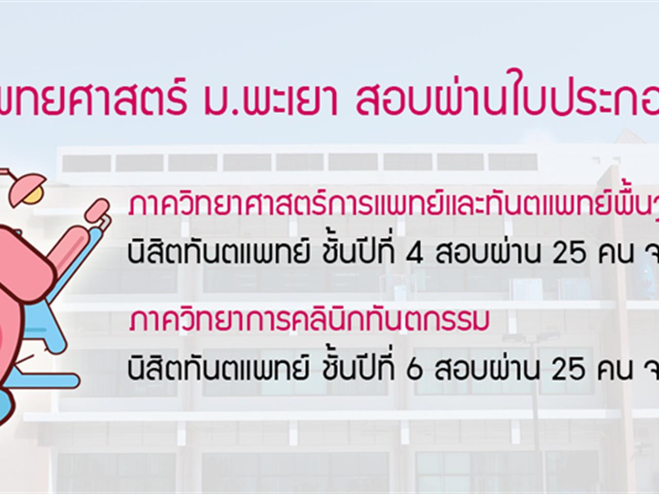 นิสิตทันตแพทยศาสตร์ มหาวิทยาลัยพะเยา สอบผ่านใบประกอบวิชาชีพทันตกรรม ครั้งที่ 1/2563