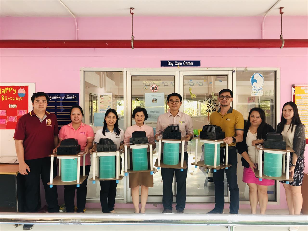 ศูนย์พัฒนาเด็กเล็ก คณะพยาบาลศาสตร์ รับมอบเครื่องกรองอากาศ จำนวน 7 เครื่อง จากคณะวิศวกรรมศาสตร์ มหาวิทยาลัยพะเยา
